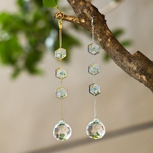 Handmade Forget-Me-Not Flower Suncather Ornament, Memorial Wind Chime, Outdoor And Window Rainbow Decor, Sympathy Gifts, Gift For Her