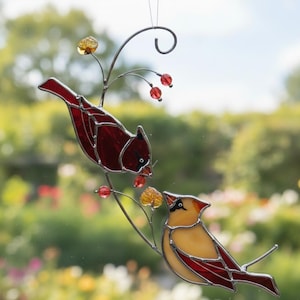 Hummingbird and Flowers Suncatcher, Bright Acrylic Wall Decor, Modern Window Ornament, Mother's Day Gift, Vibrant Nature Decoration.