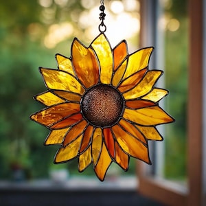 2D Sunflower Acrylic Suncatcher, Sunflowers Window Hanging, Sunflower Flower Acrylic, Suncatcher Floral, Flower Gift Home Decor, Xmas Gift